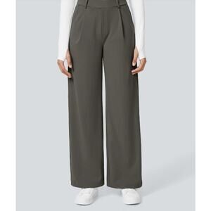 NWT Halara HaloTek Air High-Waisted Pleated Pants, Gray, Size MP